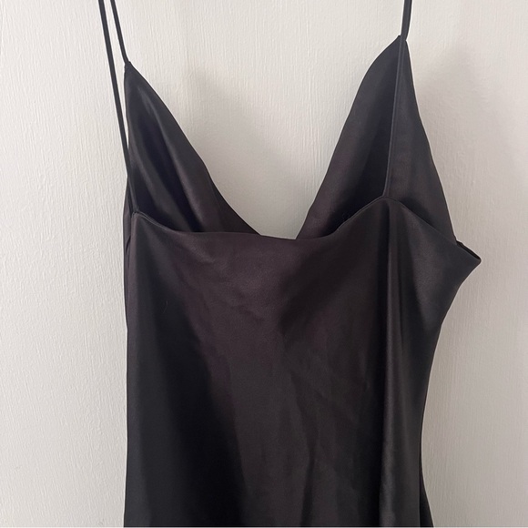 Topshop Slip Dress Mini Cowl Neck Adjustable Side Ruching size 10 Petite - Picture 7 of 9